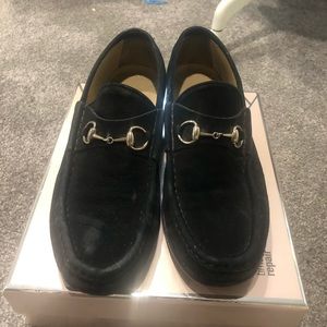 Gucci loafers - Black Suede horsebit SZ 37 1/2